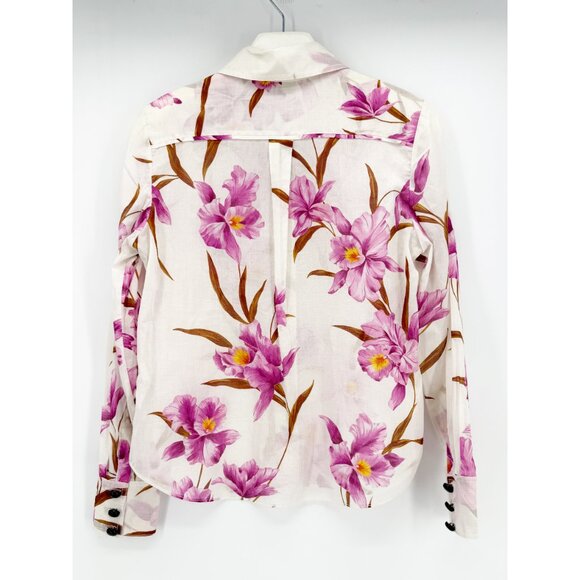 Zimmermann Floral Print Long Sleeve Button-Up Top Size: S - Picture 7 of 8